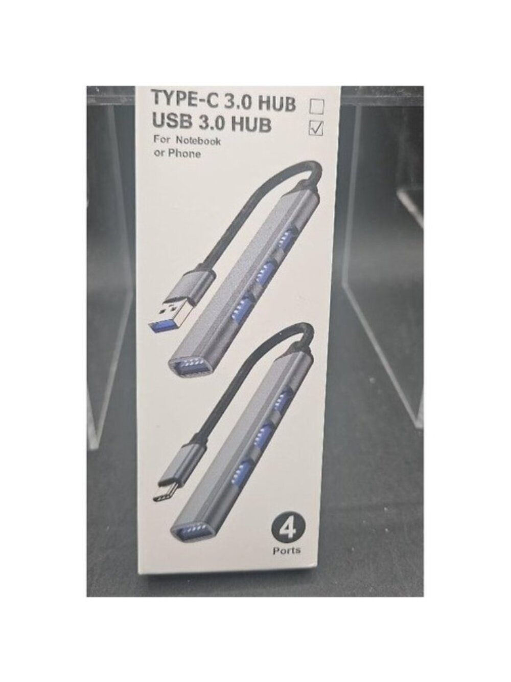 USB 3.0 Type-C Hub 4-Port Adapter For Notebook & Phone High-Speed Connectivity